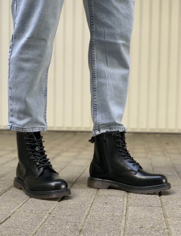 Ανδρικά μαύρα αρβυλάκια δερματίνη κρεπ σόλα GR8830A φωτογραφία